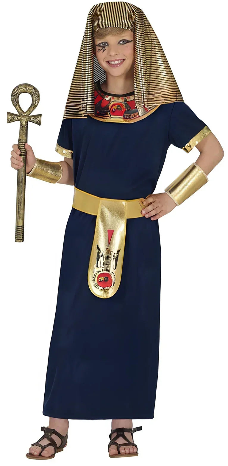 Disfraz de Faraón Azul Marino para Niño Egipcios Infantiles Guirca